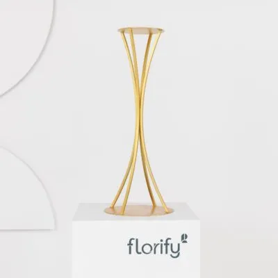 Centrepiece Stand Metal Gold Round