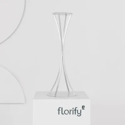 Centrepiece Stand Metal Silver Round