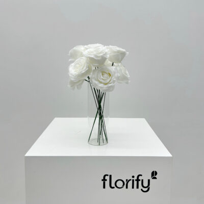 Silk Rose Stem - White